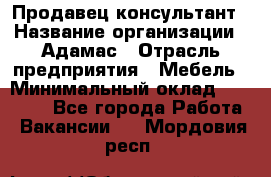 Продавец-консультант › Название организации ­ Адамас › Отрасль предприятия ­ Мебель › Минимальный оклад ­ 26 000 - Все города Работа » Вакансии   . Мордовия респ.